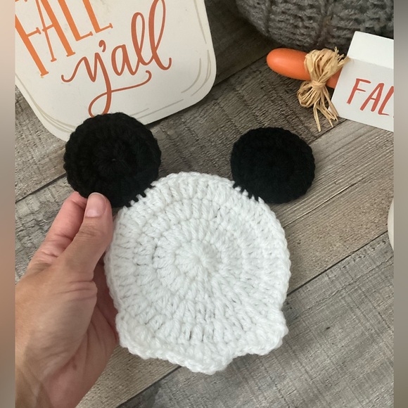 Hand Crafted Other - Halloween Ghost Minnie Mouse Ear Crochet Coaster Set 4 Pack